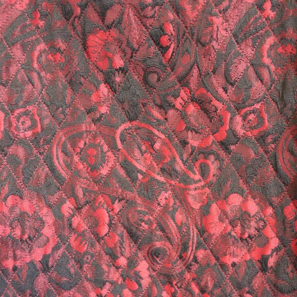 Laura Ashley Woman Vintage Red/Black  Button Up Quilted Lined Plus Coat Size 1X - Picture 5 of 16